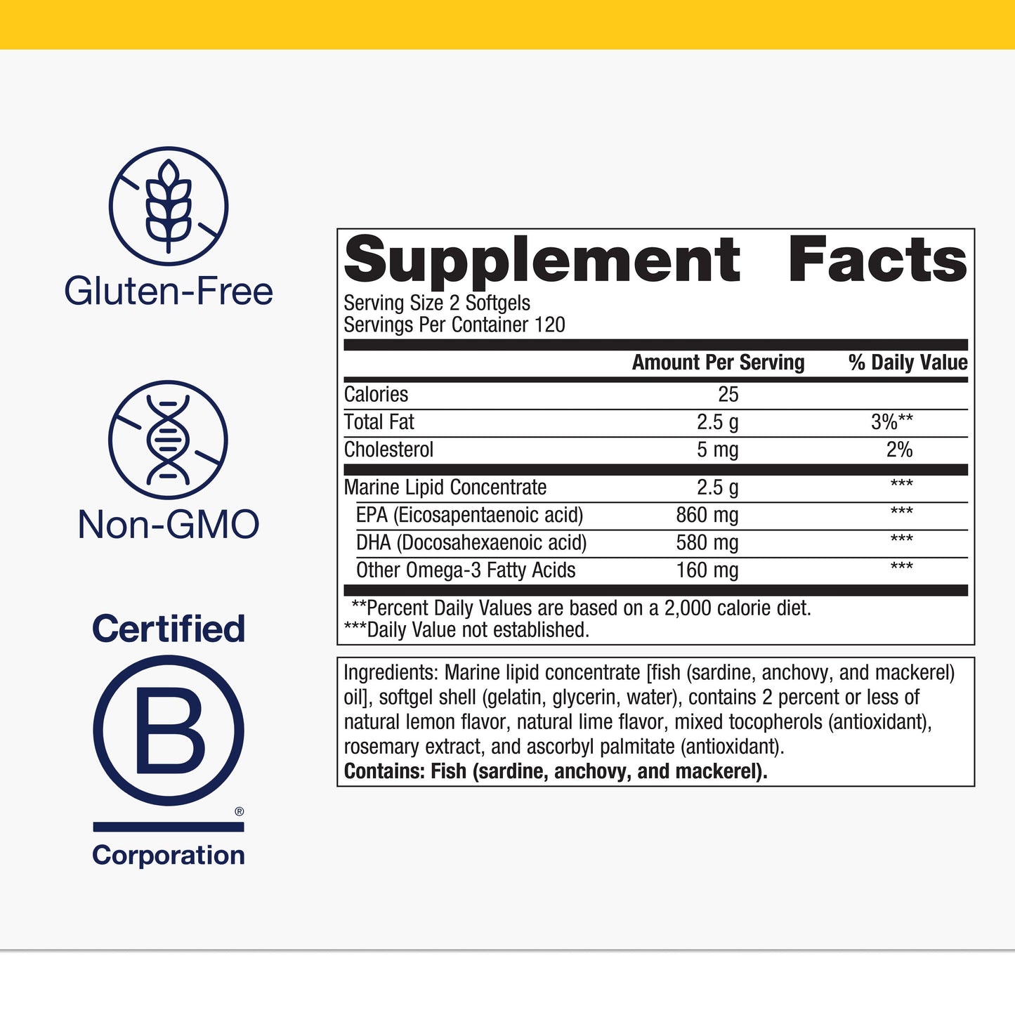 Omegagenics Fish Oil EPA-DHA 720 Mg - Omega-3 Fish Oil Supplement - High Potency - for Heart Health, Musculoskeletal Health & Immune System Health* - with DHA & EPA - 240 Softgels