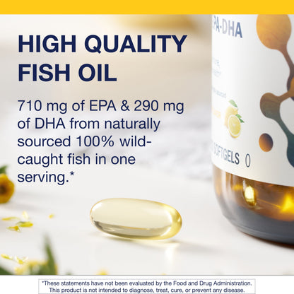 Omegagenics Fish Oil EPA-DHA 1000 Mg - High Potency - Omega-3 Fish Oil Supplement - for Heart Health, Musculoskeletal Health & Immune System Health* - with DHA & EPA - 120 Softgels