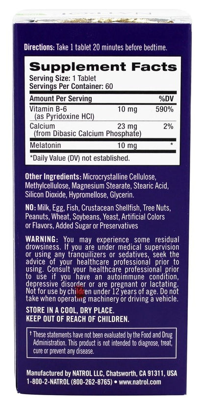 Natrol Advanced Sleep Melatonin, 10mg (60 TAB)