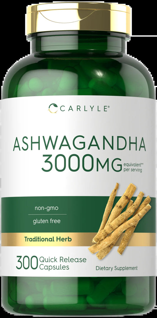 Ashwagandha Capsules | 3000Mg Supplement | 300 Pills | Non-Gmo, Gluten Free | by